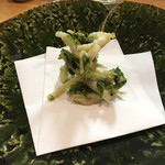 鮨松榮 - 白魚の磯辺揚げ