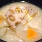 日本料理 楮山 - ランチ定食 1200円 の豚汁
