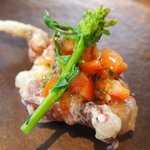 フレンチ サクラ - ランチコース 5832円 の烏賊のフリット トマトと菜の花添え