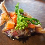 フレンチ サクラ - ランチコース 5832円 の烏賊のフリット トマトと菜の花添え