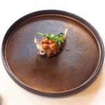 フレンチ サクラ - ランチコース 5832円 の烏賊のフリット トマトと菜の花添え