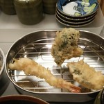 天生 - 海老天    鰆    ブロッコリーの各種天婦羅