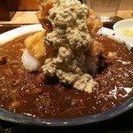 宮崎焼酎酒場ひなた - チキン南蛮カレー(中) 880円、チキン南蛮は「ジェンガ」の様な盛り付けです(^-^)