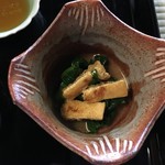 瓢亭 - 畑菜と揚げのお浸し