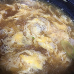 そば切り すず野 - 鴨出汁に溶き卵を投入♪