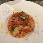 創作イタリアン Gemelli - ベーコンときのこのトマトクリームスパゲッティーニ