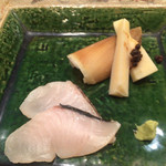 鮨 とかみ - 魚の燻製ハム、竹の子