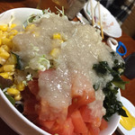 まんぷく処たぬき - 誕生日サービスで頂いた山盛りサラダ