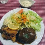 洋食家 アルハンブラ - カキフライ＆ハンバーグ1260円