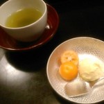 天兼 - [料理] お茶･金柑 & バニラアイス