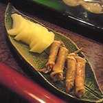 紅葉寿司 - 自家製大根の辛子漬け