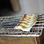 松川 - もろこを焼いてます