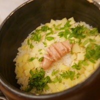 日本料理 晴山 - 明太子と筍の炊き込みご飯