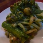 オステリア ブッコ - 菜の花とモンサンミシェルの巻貝のパスタ