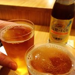 馳走 とし藤 - 瓶ビールで乾杯♪