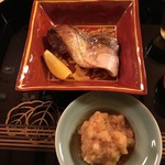 赤坂 菊乃井 - 焼物：塩鰤の酒焼　辛味大根　土佐醤油