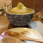 喜幸 - かぶら蒸し…こちらも吉野葛の銀餡が掛かってます♪
      大小のかぶらをすりおろした中には、丹波しめじ、ゆりね、ぐじ、銀杏、生麩2種類（よもぎ・あわ）