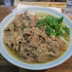 おにやんま - 肉うどん並４８０円　この大量の肉を見よ！吉野家の２倍