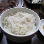 Yoshiduka genpukukan - 一緒に食べるご飯は勿論麦飯、でも肉が無くても残ったタレだけで一杯は食べれるかも・・・・