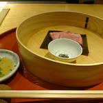 肉屋 雪月花 NAGOYA - たん昆布〆塩昆布、かぼす酢