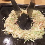 満天 - もんじゃ作成中