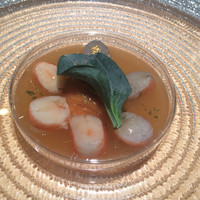 肉割烹 無膳福助 - 天使の海老と生うにの寄せ