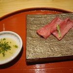 肉屋 雪月花 NAGOYA - たん昆布〆  塩昆布、かぼす酢