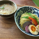 つけ麺 竹川 - 特製竹川つけ麺（チャーシュー増、鶏増、味玉）大250g