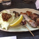 豚バラ、地鶏、牡蠣