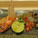 寿司割烹 魚紋 - 車海老。