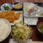 割烹 乃ざわ - アジ刺＆アジフライ定食 850円