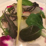 リストランテ カノビアーノ - カワハギのカルパッチョ。