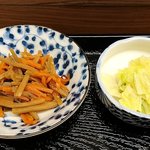 もり長 - もり長 ＠東葛西 天ぷら定食につくメニュー写真と異なるきんぴら牛蒡と白菜の漬物