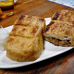 よし半 - 栃尾油揚げ肉みそはさみ焼き（２０１７年２月）