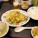 日高屋 - 肉野菜炒め定食　６８０円