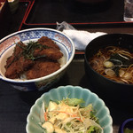 天下統一 越後の海侍 - タレかつ丼と蕎麦のセット  900円
