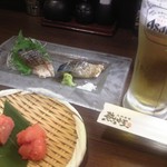 九州 熱中屋 - お通しとサバと生beer♪