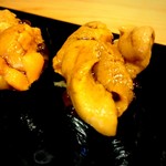 やましん鮨処 - 越前カニ、イクラ、ウニ(多分利尻)のトリプル軍艦