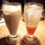 カフェ マメヒコ - マメピコ(800円)とマメヒコ冬のジンジャーエール(700円)