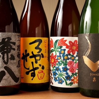 20 types of sake and more than 10 types of shochu