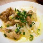 ゆたか - とりかわ、玉ねぎのニンニク炒め