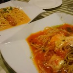 パスタイオ・コッコ - 渡り蟹のトマトクリーム・飛騨高山のモッツァレラバジリコトマトスパ