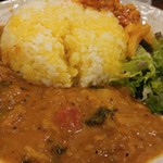 SPICY CURRY 魯珈 - 白菜となすのサンバル(南インドの豆カレー)大盛+カリフラワーウールガイ