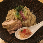 饗 くろ喜 - 浅蜊白湯つけそば 麺丼アップ（饗 くろ㐂） 2017.2