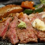 やまぐちさん - 和牛サーロインステーキ（ライス、味噌汁、サラダ）2700円