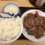 松屋 - 2017年02月28日  カルビ焼肉W定食 特 930円