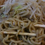 活龍 - 豚そば味噌830円大盛麺固め野菜普通　麺アップ