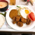 Nishioka Shiyokudou - 唐揚げ定食(680円)