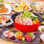 旬彩料理　ゆう杉 - 季節の素材を活かした春の宴会料理コースの一例。