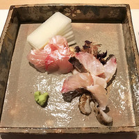 西天満 中村 - 2】造り：鮃、太刀魚焼霜